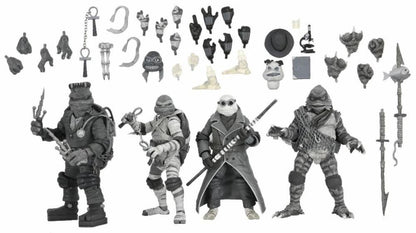 Universal Monsters x Teenage Mutant Ninja Turtles Turtles (Black & White) Action Figure 4-Pack