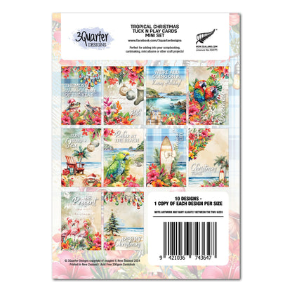 3Quarter Designs Cartes Tropicales de Noël "Tuck N Play" Mini Set