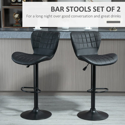 Tabourets de comptoir/bar Avion avec hauteur réglable et pivot (lot de 2, noirs)