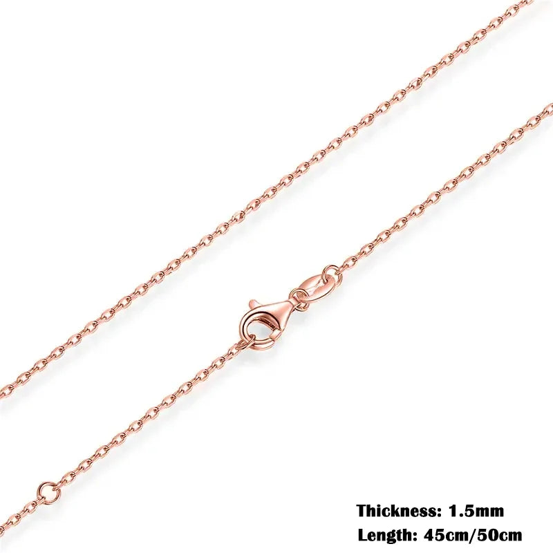 Élégance Intemporelle : Chaîne de Collier Ajustable en Argent Sterling 925 pour Femmes