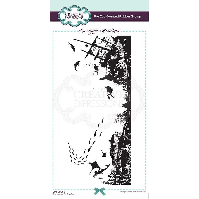 Creative Expressions Designer Boutique Collection Tampon en caoutchouc prédécoupé DL Les trésors de la mer