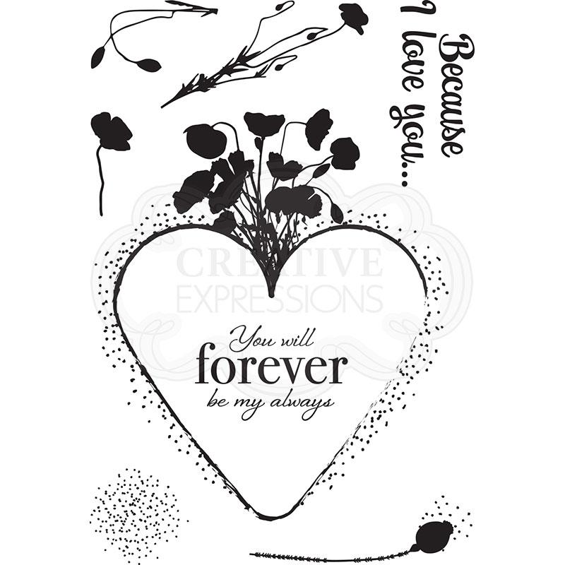 Creative Expressions Designer Boutique Collection Tampons Transparents A6 Coquelicots Éternels