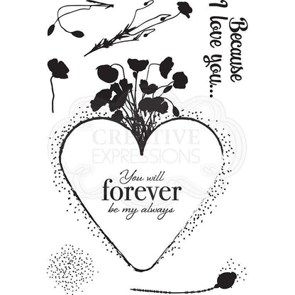 Creative Expressions Designer Boutique Collection Tampons Transparents A6 Coquelicots Éternels