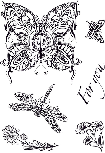 Creative Expressions Designer Boutique Tampons Transparents "Doodle Butterfly" 15 x 10 cm