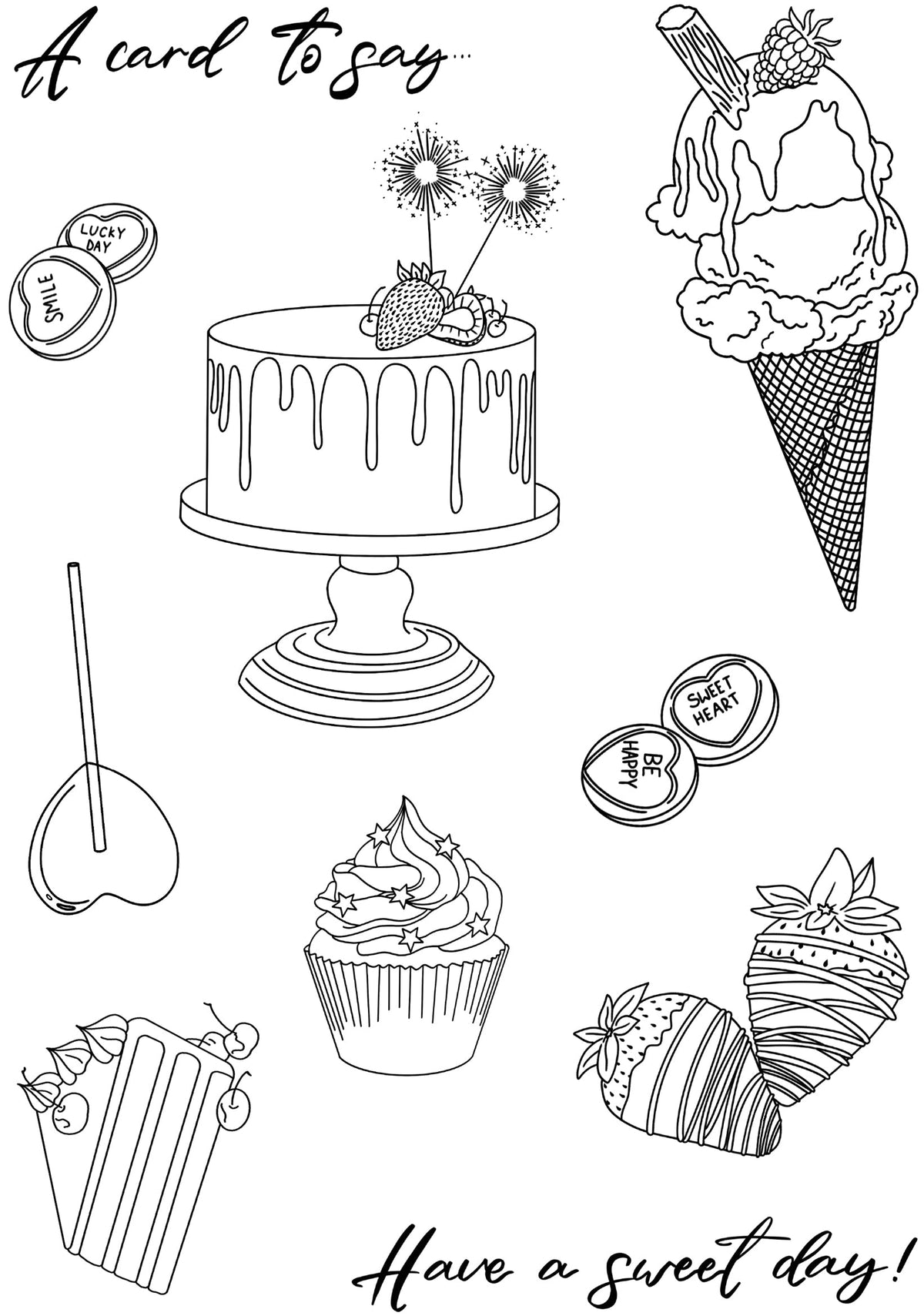 Creative Expressions Designer Boutique Tampons transparents Sweet Day 15 x 20 cm