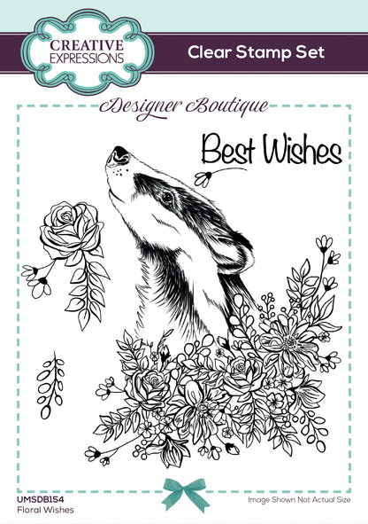 Creative Expressions Designer Boutique Tampons Floraux Vœux 15,2 cm x 10,2 cm