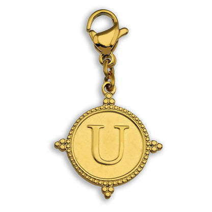 Gold Ornate Alphabet Letter Charms (A–Z) for Necklaces & Bracelets