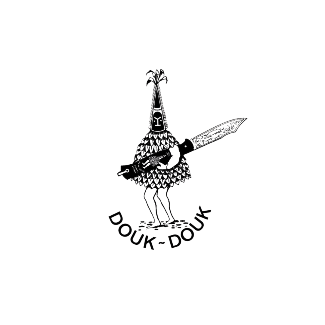 Couteau de Poche Utilitaire Original Douk-Douk 160 mm, Lame en Acier Carbone, Manche Chromé