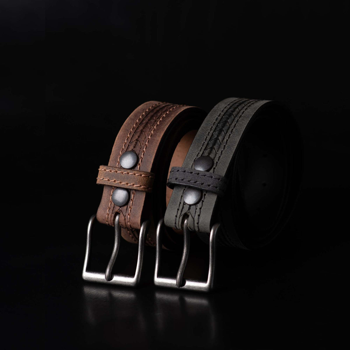 La Ceinture Purpose - Ceinture 100% Cuir Véritable Motif Flèche