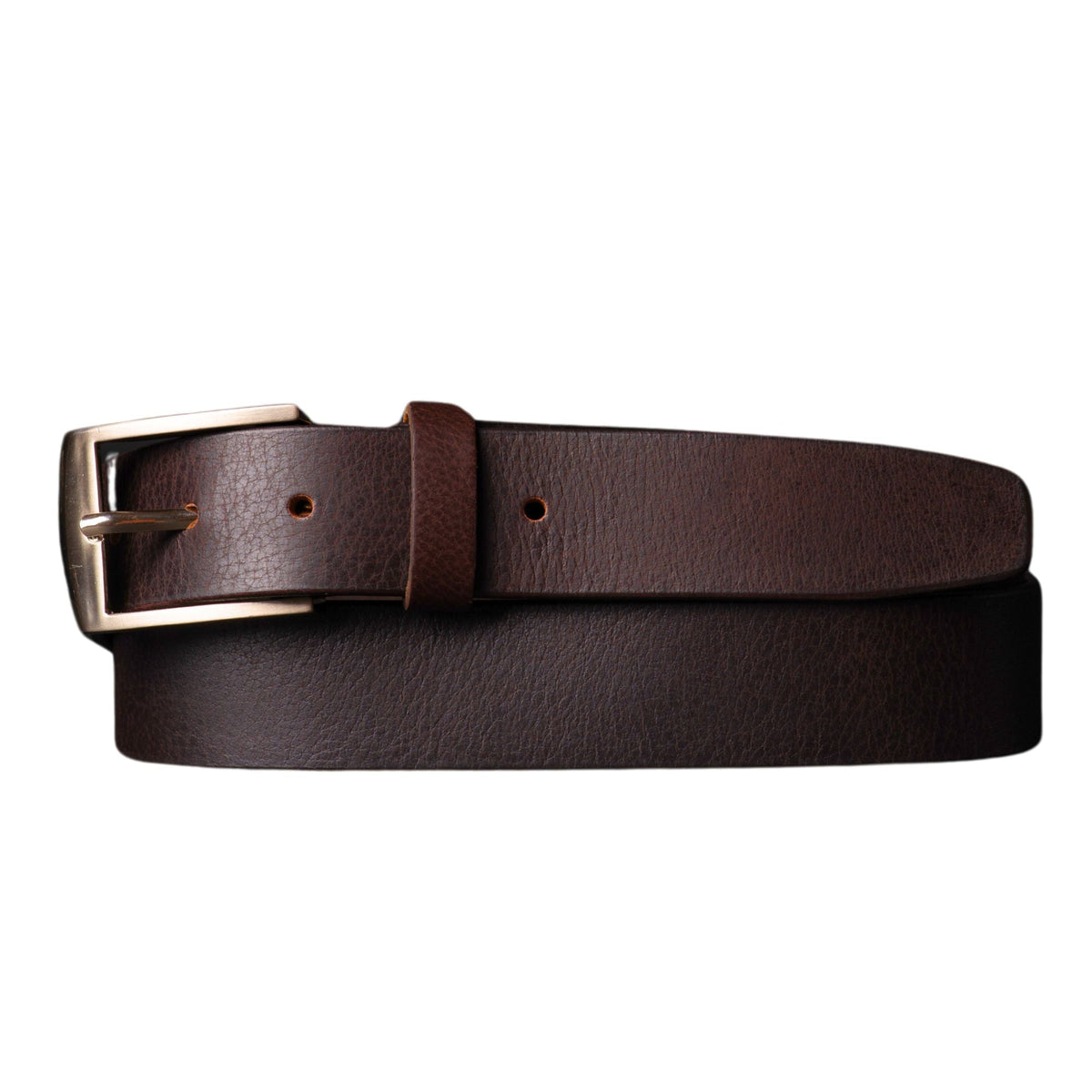 La ceinture Crest – Ceinture en cuir pleine fleur marron fin de 35 mm