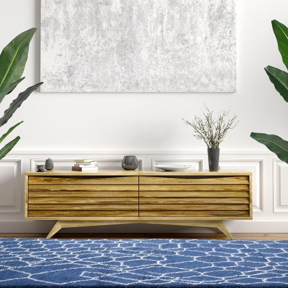 Tapis en laine tissée Marine 6X9