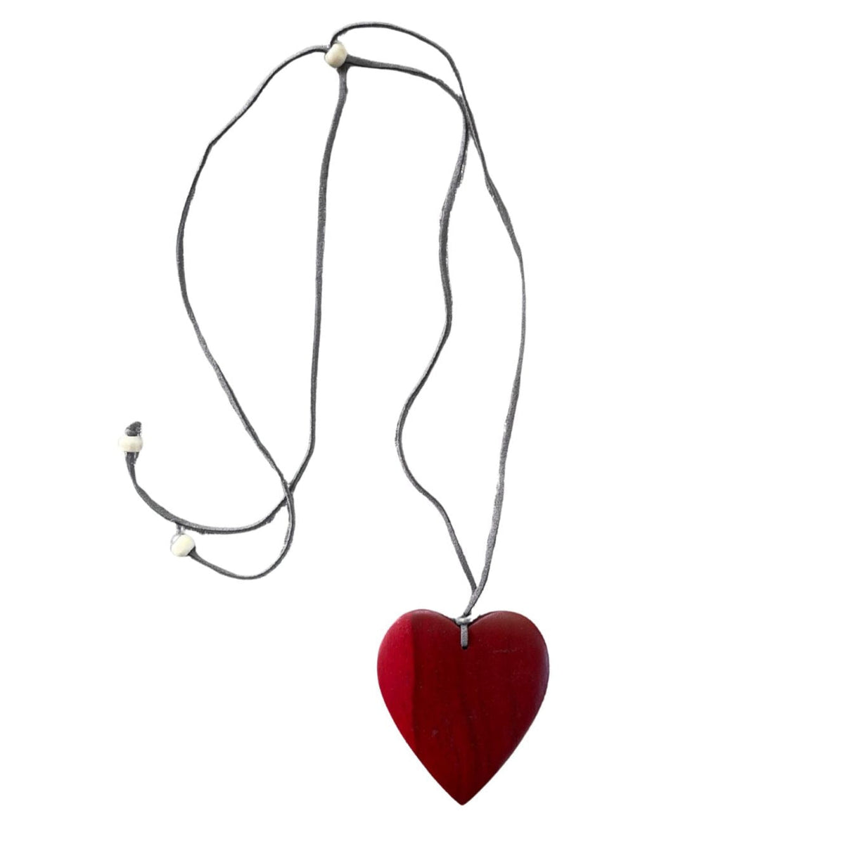 Collier Cœur Simple en Bois