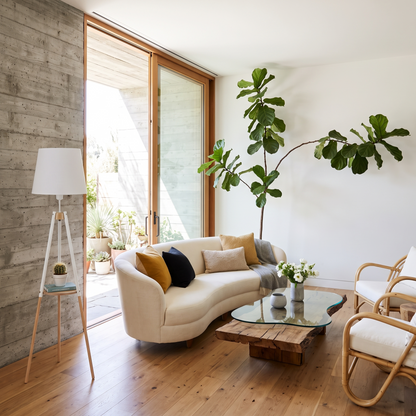 Lampadaire avec table d'appoint VAIO blanc