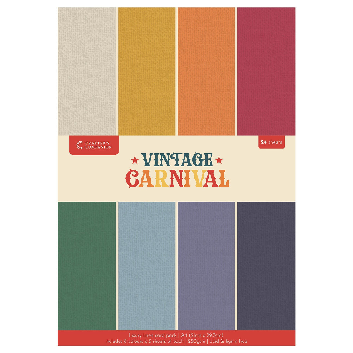 Papier cartonné de luxe en lin Carnival vintage - A4