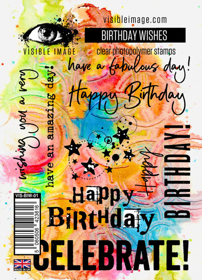 Visible Image Souhaits d'Anniversaire - Set de Tampons A6