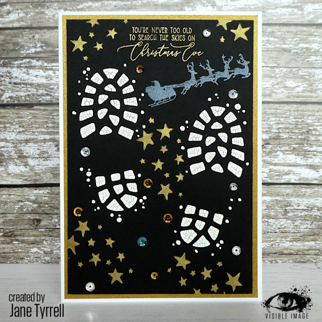 Visible Image Boot Prints Stencil - 6 x 6