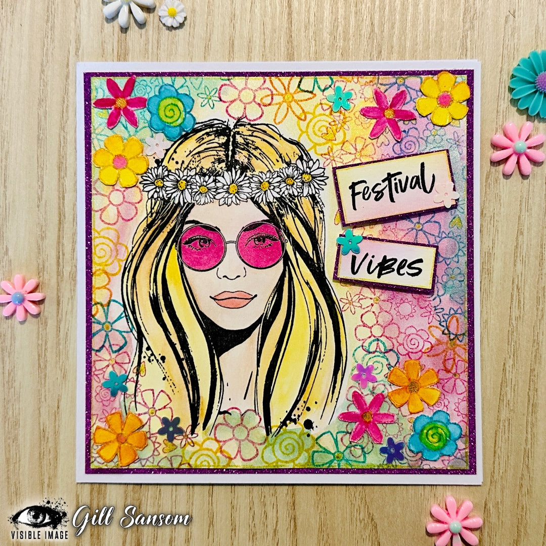 Visible Image Hippie Chick - Planche de tampons A6