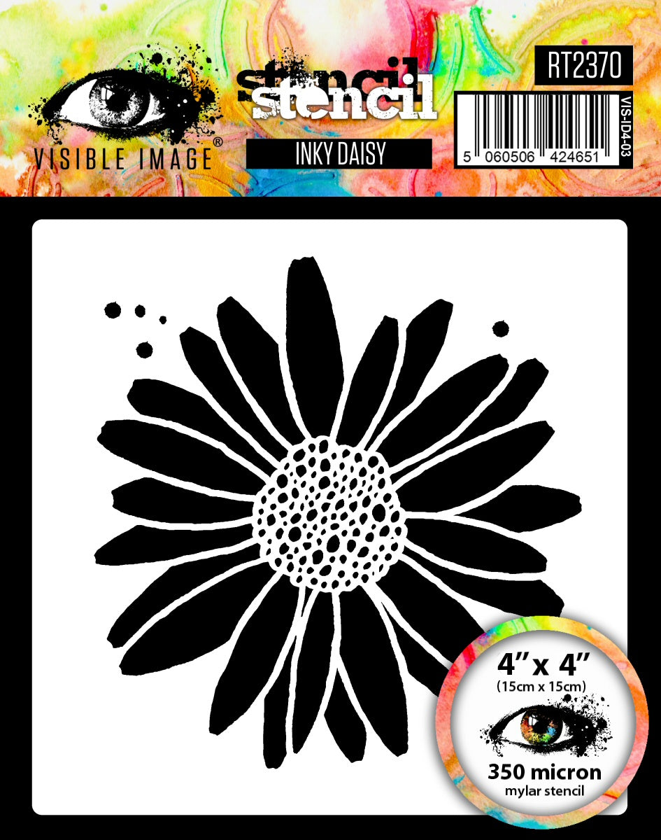Pochoir Inky Daisy Visible Image - 4 x 4