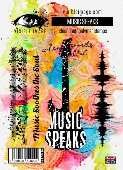 Visible Image Music Speaks - Lot de tampons A6