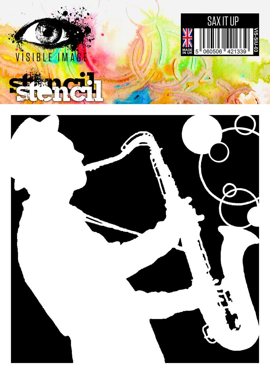 Visible Image Sax It Up Pochoir - 6 x 6