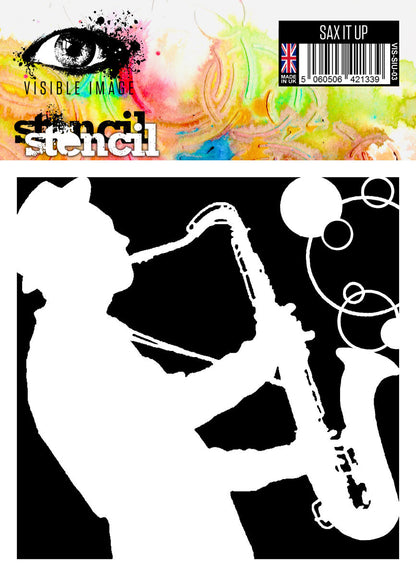 Visible Image Sax It Up Pochoir - 6 x 6