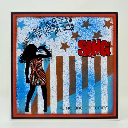 Visible Image Stars & Stripes Stencil - 6 x 6