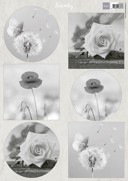 Marianne Design Feuille de découpe A4 - Serenity Flowers