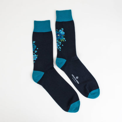 Imprimé floral bleu