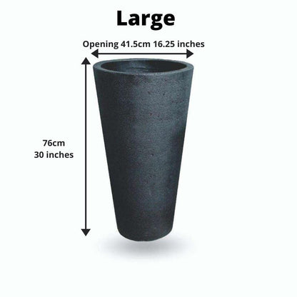 Jardinière Vaneto noire en ciment (plusieurs tailles)