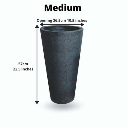 Jardinière Vaneto noire en ciment (plusieurs tailles)