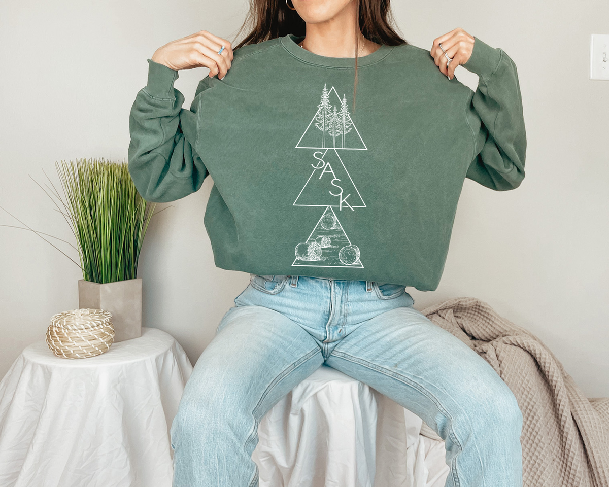 Sweat-shirt unisexe premium Géométrique Saskatchewan | Vêtements Saskatchewan
