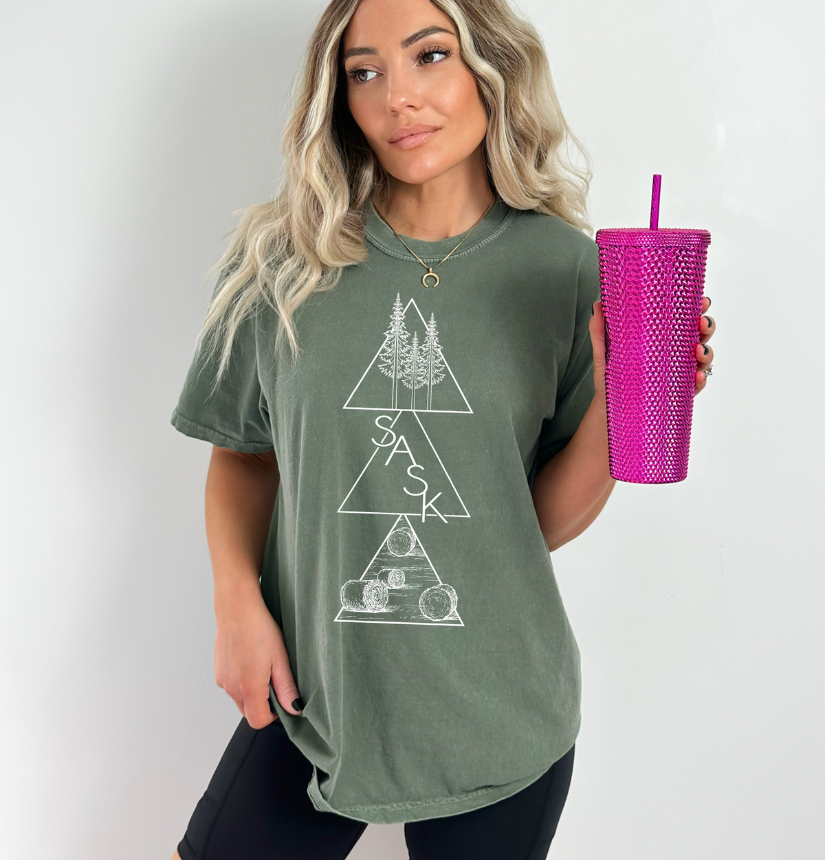 T-shirt unisexe géométrique Saskatchewan | Vêtements de la Prairie