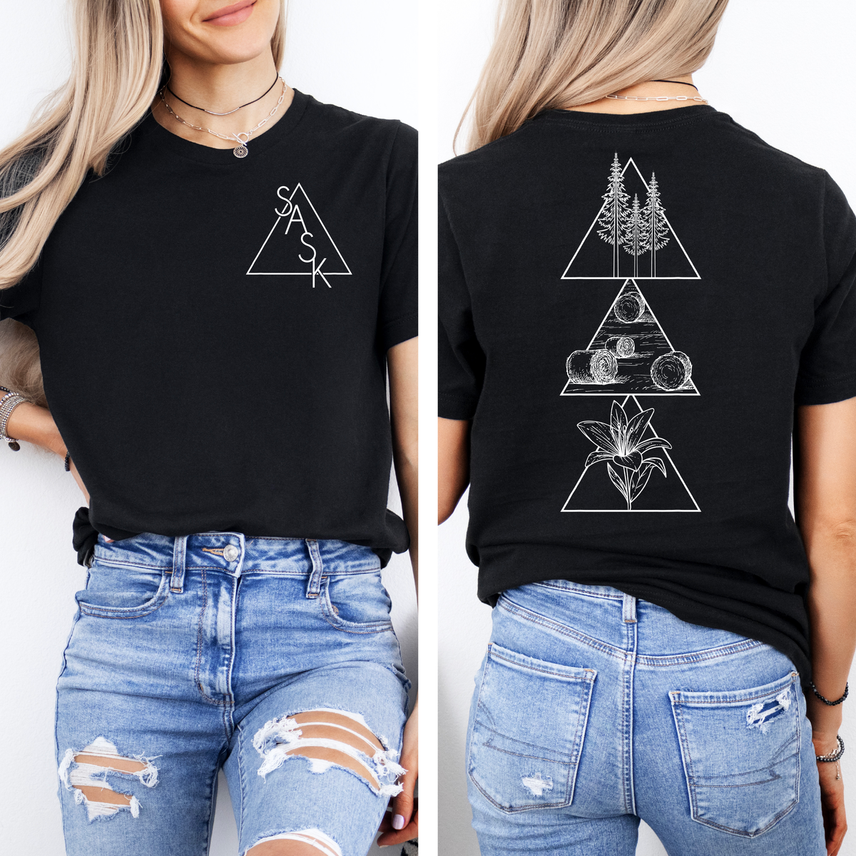 T-shirt unisexe géométrique Saskatchewan | Vêtements Saskatchewan
