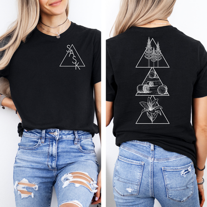 T-shirt unisexe géométrique Saskatchewan | Vêtements Saskatchewan