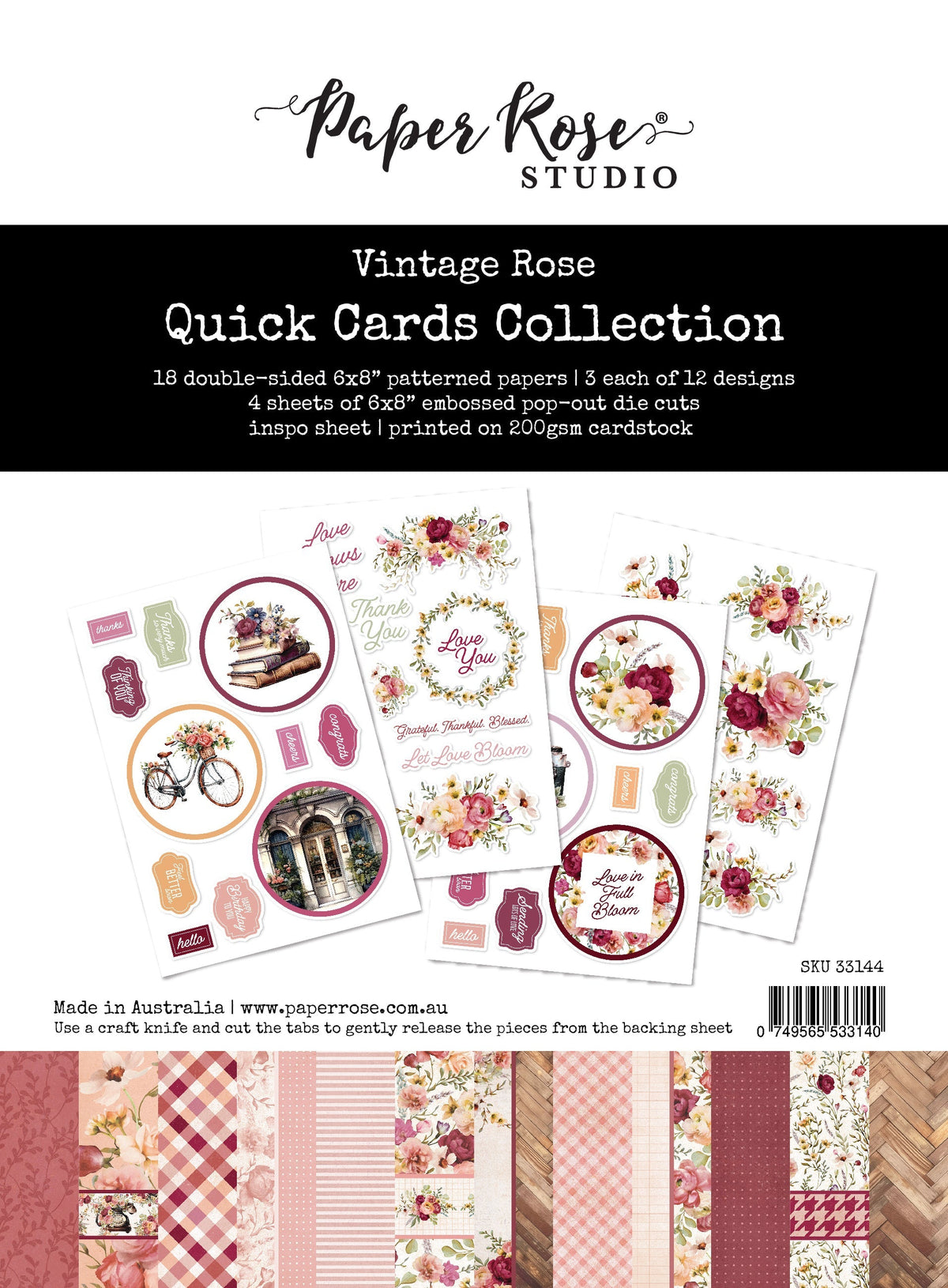 Kit de Cartes Rapides Rose Vintage 33144
