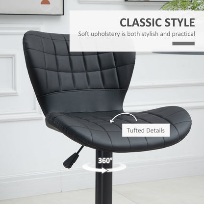 Tabourets de comptoir/bar Avion avec hauteur réglable et pivot (lot de 2, noirs)