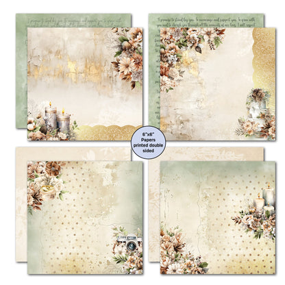 Lot de Papiers 15x15 cm Mariage Heureux 3Quarter Designs