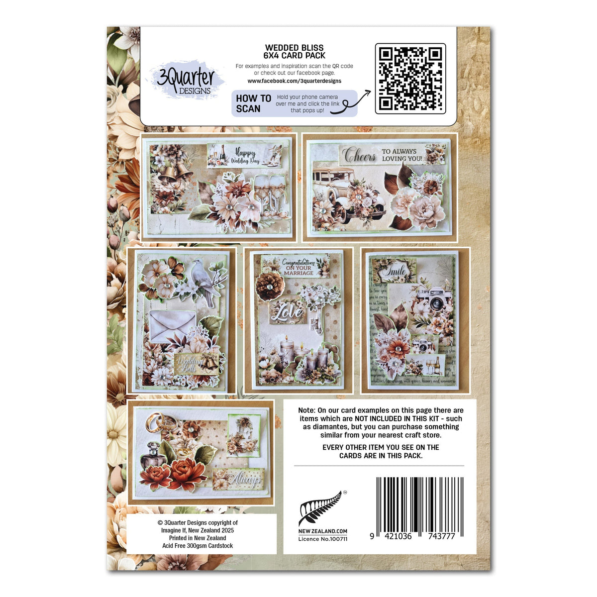 Lot de cartes 3Quarter Designs Bonheur conjugal 15x10 cm