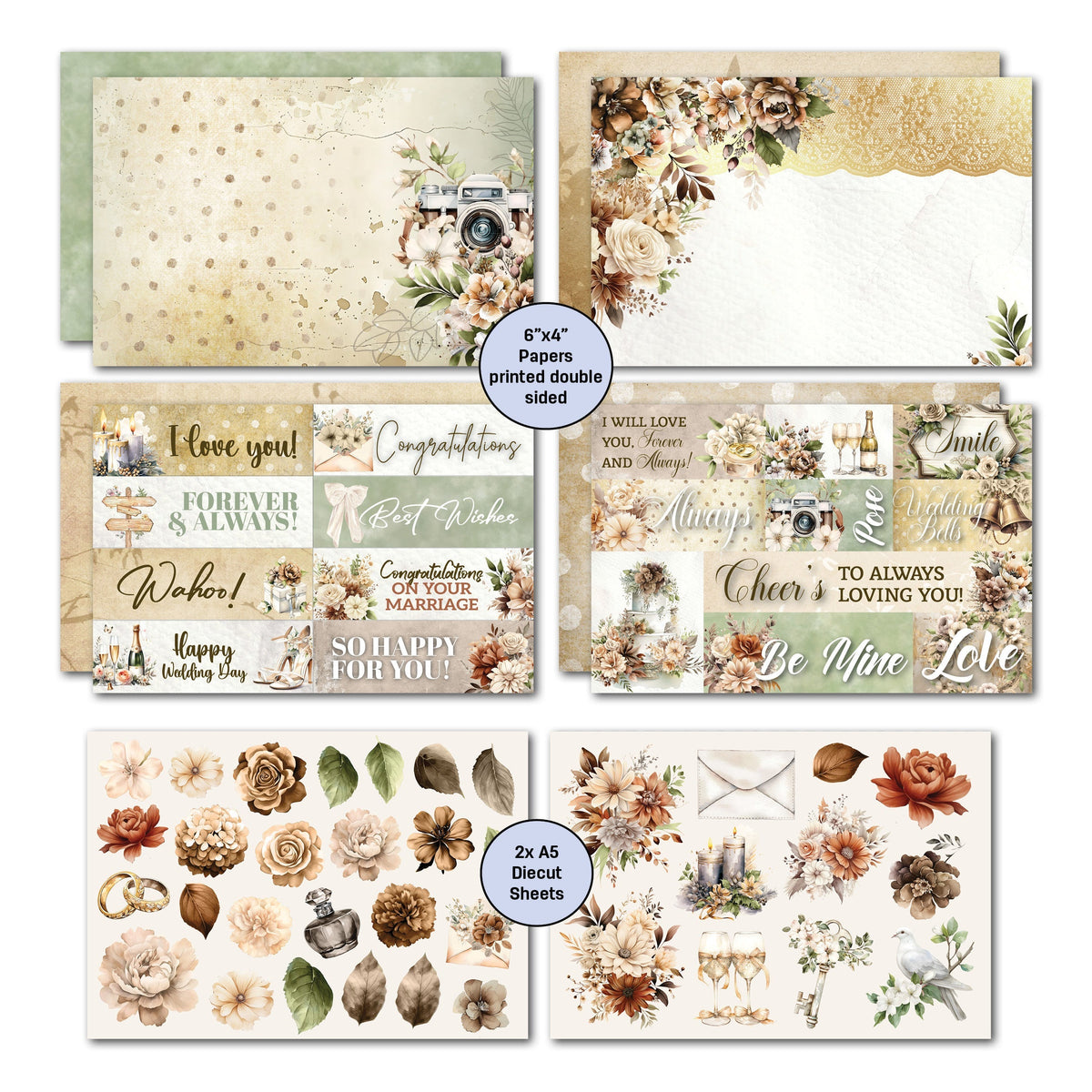 Lot de cartes 3Quarter Designs Bonheur conjugal 15x10 cm