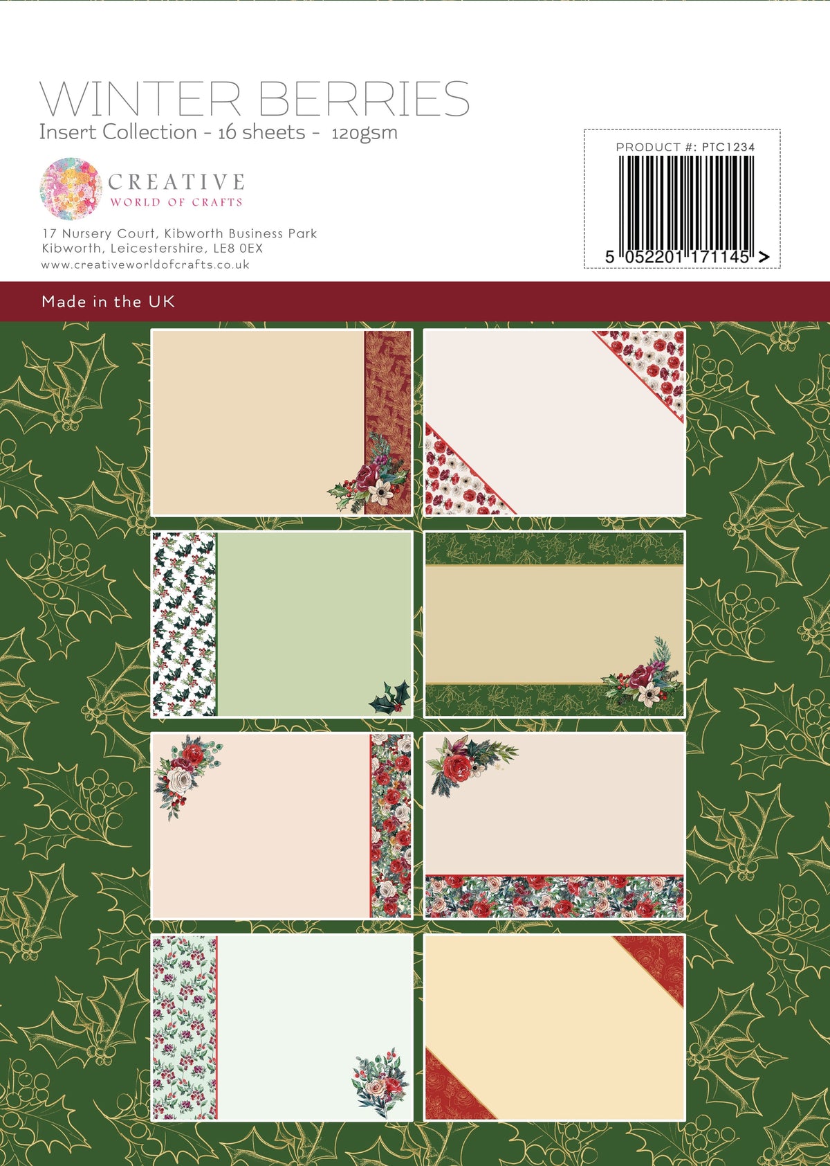 La collection d'inserts A4 « Baies d'hiver » de The Paper Tree