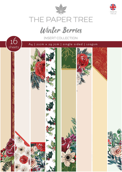 La collection d'inserts A4 « Baies d'hiver » de The Paper Tree