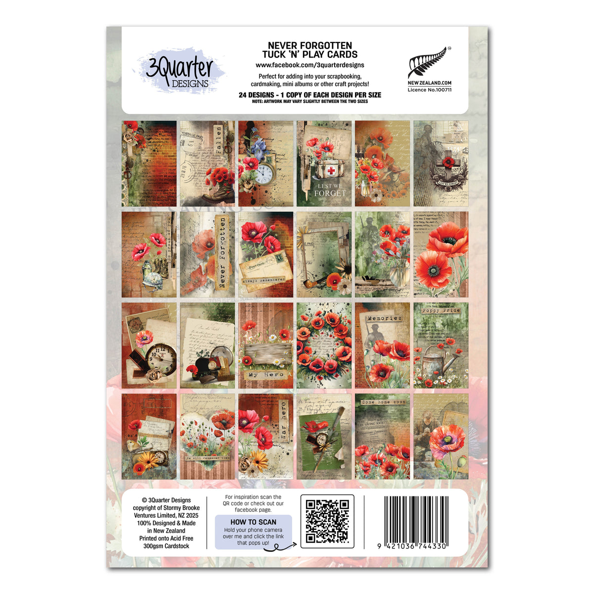 3Quarter Designs Jamais oublié - Cartes Tuck N Play