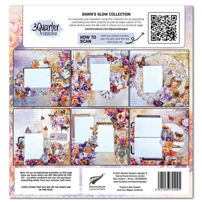 Lot de papiers décoratifs et découpes 3Quarter Designs Dawns Glow 30x30 cm