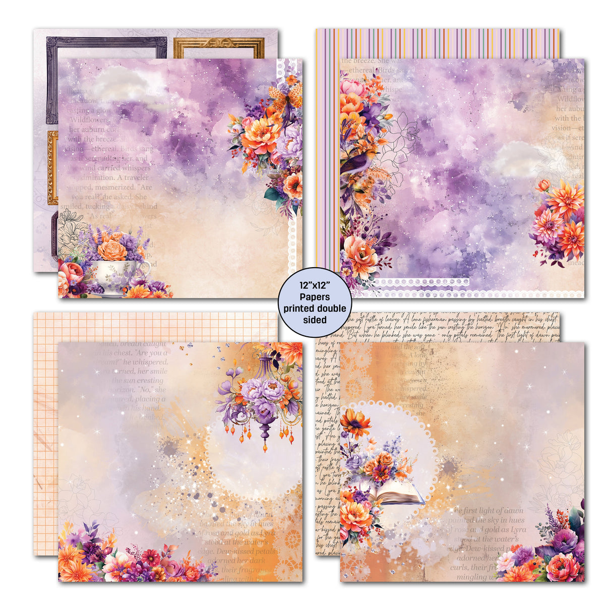 Lot de papiers décoratifs et découpes 3Quarter Designs Dawns Glow 30x30 cm