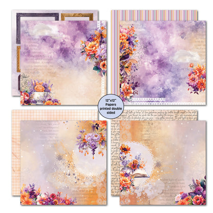 Lot de papiers décoratifs et découpes 3Quarter Designs Dawns Glow 30x30 cm
