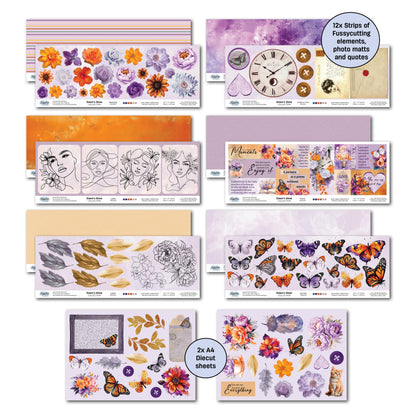 Lot de papiers décoratifs et découpes 3Quarter Designs Dawns Glow 30x30 cm