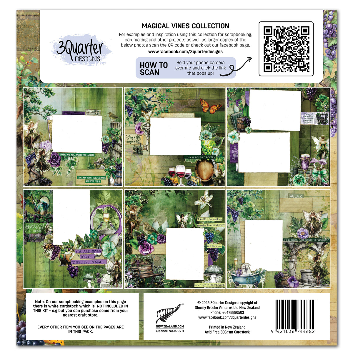 3Quarter Designs Magical Vines Set Papiers imprimés et découpes 30,5x30,5 cm