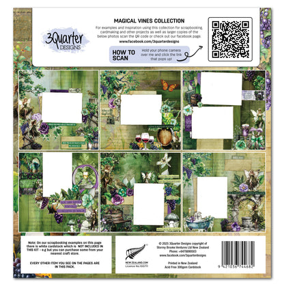 3Quarter Designs Magical Vines Set Papiers imprimés et découpes 30,5x30,5 cm