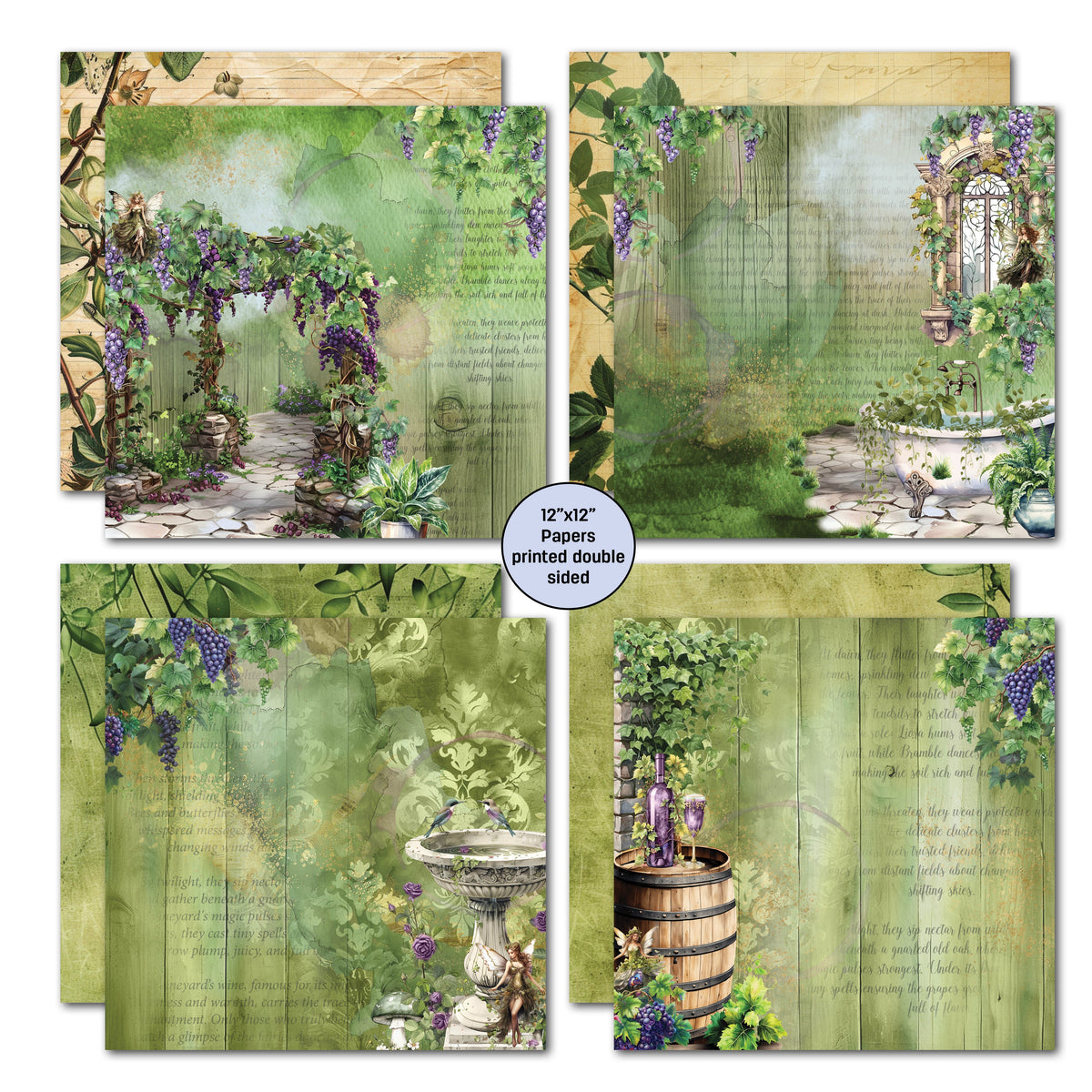 3Quarter Designs Magical Vines Set Papiers imprimés et découpes 30,5x30,5 cm