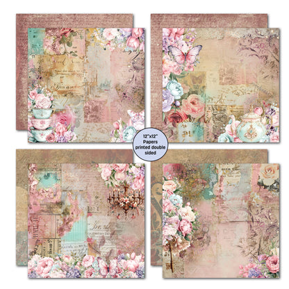 3Quarter Designs Positivi-Tea 12x12 Design Paper & Diecuts Set